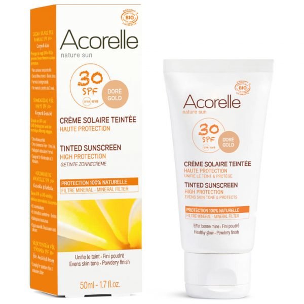 Acorelle Organic Tinted Spf50 Sunscreen Gold 50 Ml