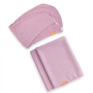 Aquis Lisse Luxe Hair Turban And Hair Towel Desert Rose Bundle
