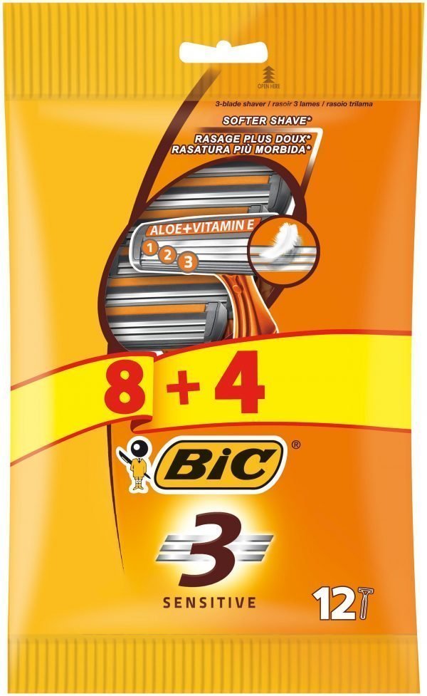 Bic 3 Sensitive Varsiterä 8+4 Kpl