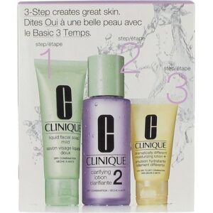 Clinique 3 Step Skin Care 2 Liquid Facial Soap Mild 50ml Clarifying Lotion 2 100ml DDML Tube 30ml