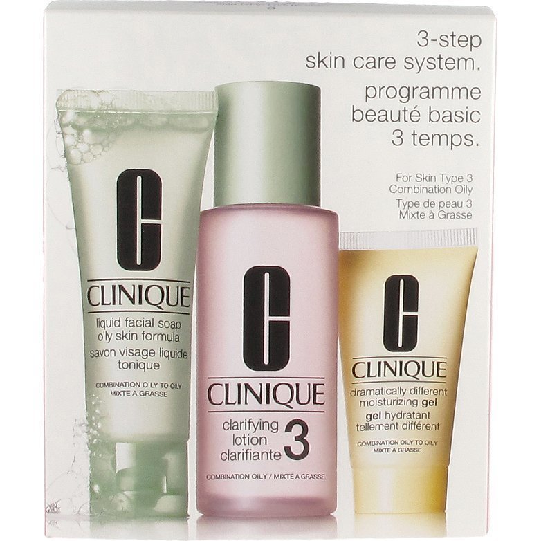 Clinique 3 Step Skin Care 3 Liquid Facial Soap Oily Skin 50ml Clarifying Lotion 3 100ml DDM Gel 30ml