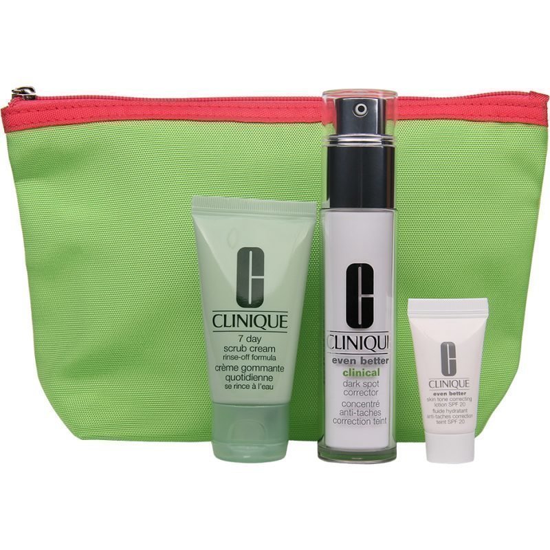 Clinique Even Better Skin Care 7 Day Scrub Cream Rinse Off Formula 30ml Skin Tone Correcting Lotion SPF20 7ml Clinical Dark Spot Corrector 30ml Beauty Box