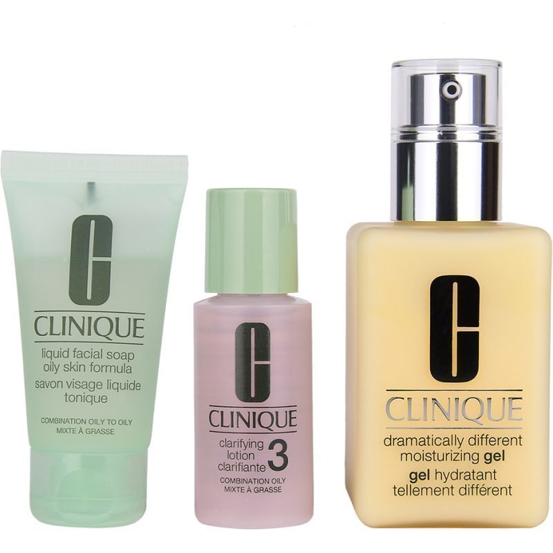 Clinique Great Skin Great Deal Liquid Facial Soap Oily Skin Formula  30ml Clarifying Lotion 30ml Dramatically Different Moisturizing Gel 125ml