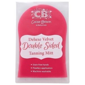 Cocoa Brown Deluxe Double-Sided Pink Velvet Tanning Mitt