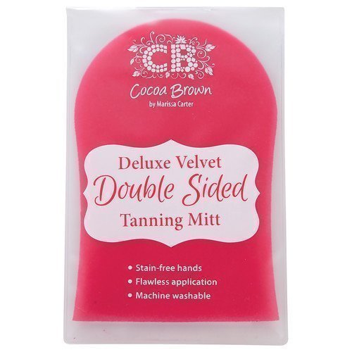 Cocoa Brown Deluxe Double-Sided Pink Velvet Tanning Mitt