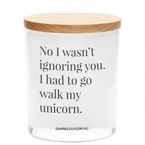 Damselfly Candles Walk My Unicorn Tuoksukynttilä White