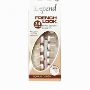 Depend French Look Nails Short Square Design Tekokynnet Beige