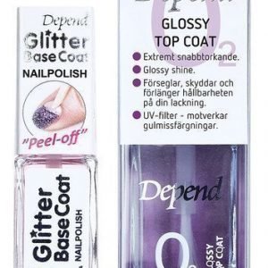 Depend Minilack Peel Off Glitter Base Coat + Top Coat
