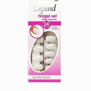 Depend Nail Kit Square Design Long Model Tekokynnet Vaaleanpunainen