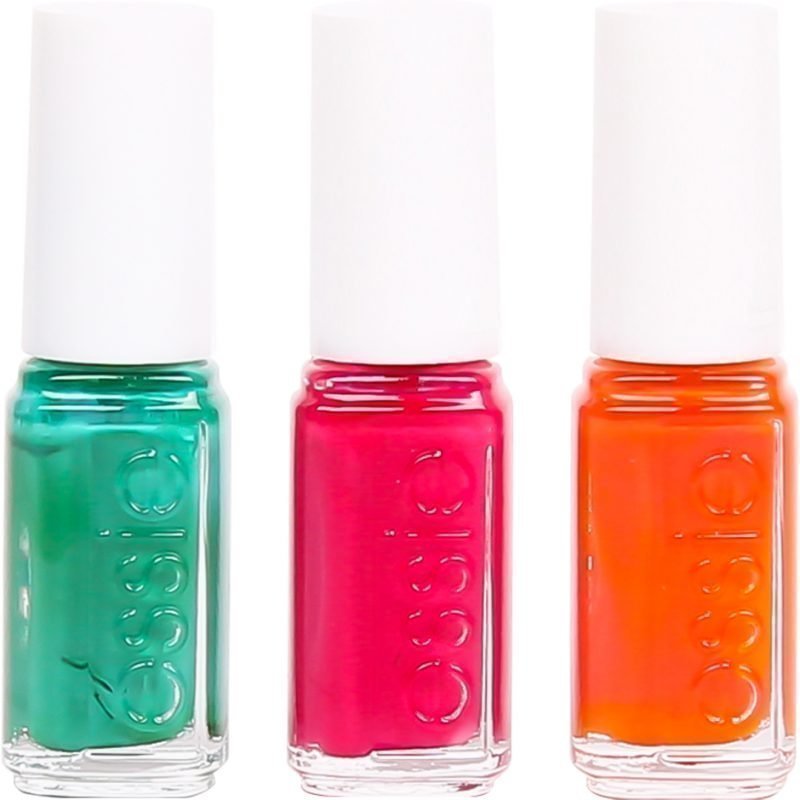 Essie 3 Pieces Set Ruffles & Feathers 5ml Haute In The Heat 5ml Roarrange 5ml