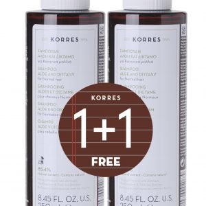 Korres Aloe & Dittany Shampoo 2x250ml Tuplapakkaus