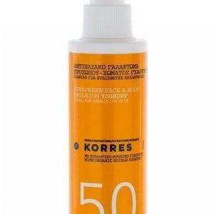 Korres Suncare Spray Youghurt Spf 50 150 Ml Aurinkovoide