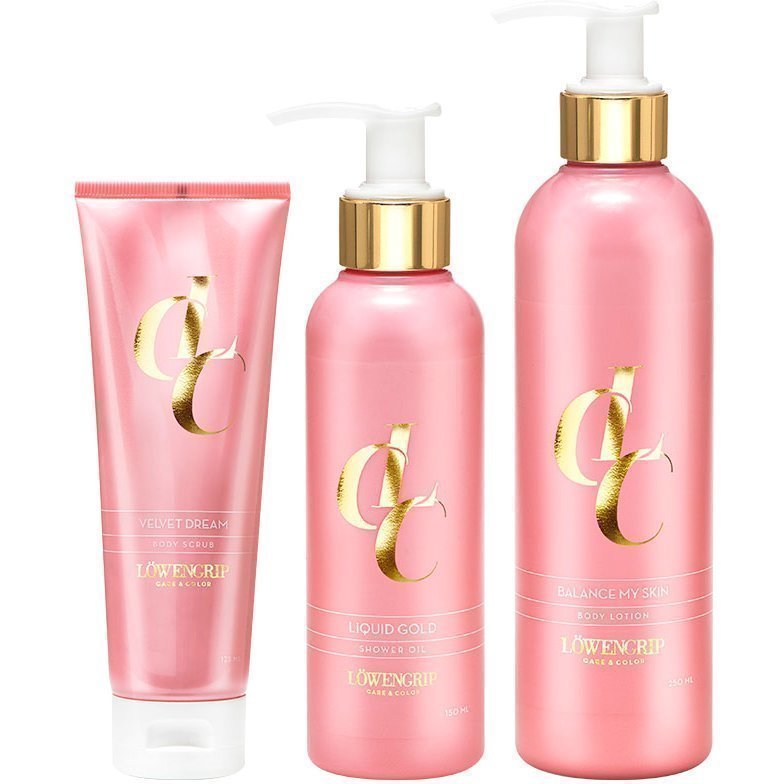 Löwengrip Care & Color LCC Trio Shower Oil 150ml Body Scrub 125ml Body Lotion 250ml