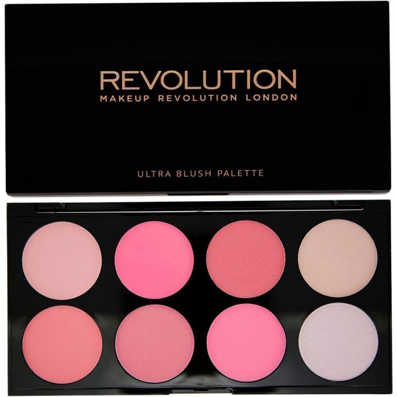 Makeup Revolution Blush Palette All About Pink Ultra Professional Blush Palette 8 High Pay Off Blusher Powders
