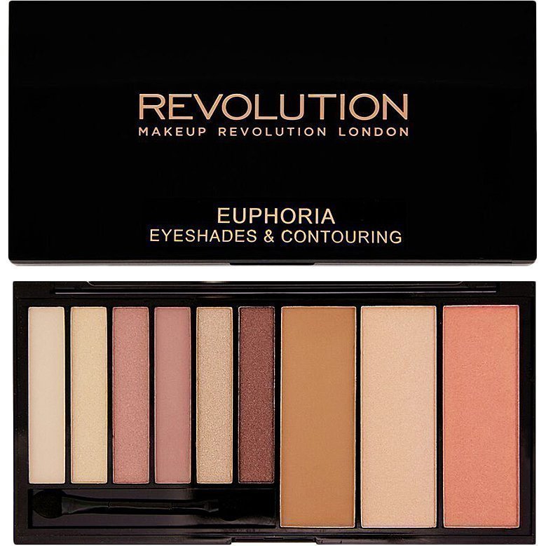 Makeup Revolution Euphoria Palette Bare Euphoria Eyeshades & Contouring. 6 Eyeshadows Blush Bronze & Highlighting Powders.