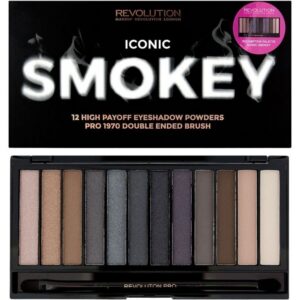 Makeup Revolution Iconic Smokey Palette 12 High Payoff Eyeshadows Powders
