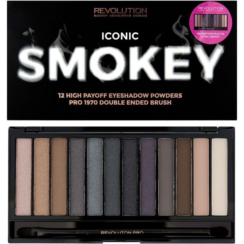 Makeup Revolution Iconic Smokey Palette 12 High Payoff Eyeshadows Powders