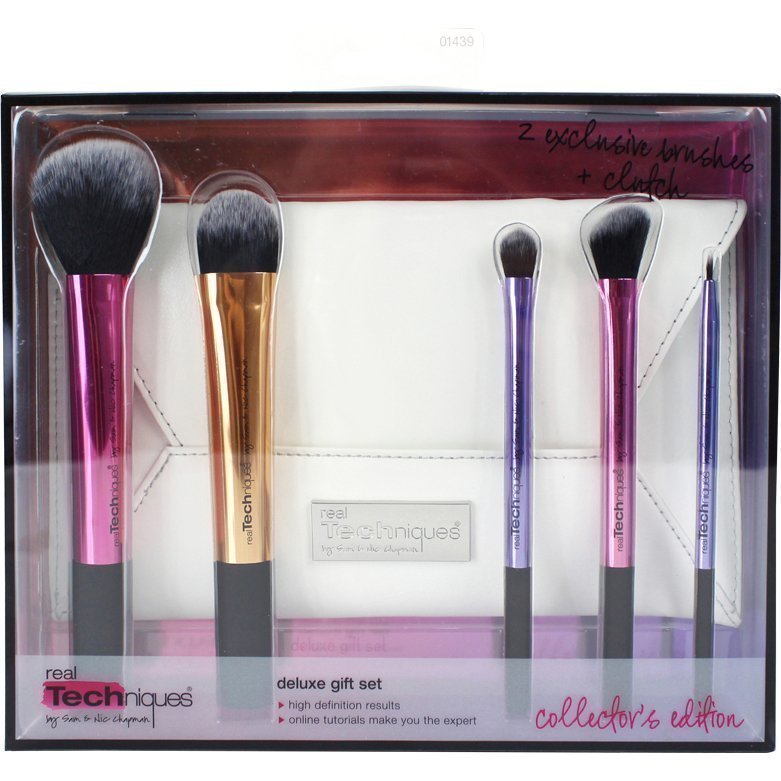 Real Techniques Collector's Edition Deluxe Gift Set 5 Exclusive Brushes Clutch