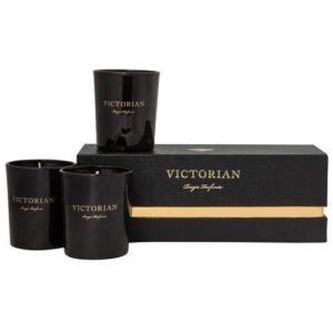 Victorian Leather Set Black Champagne