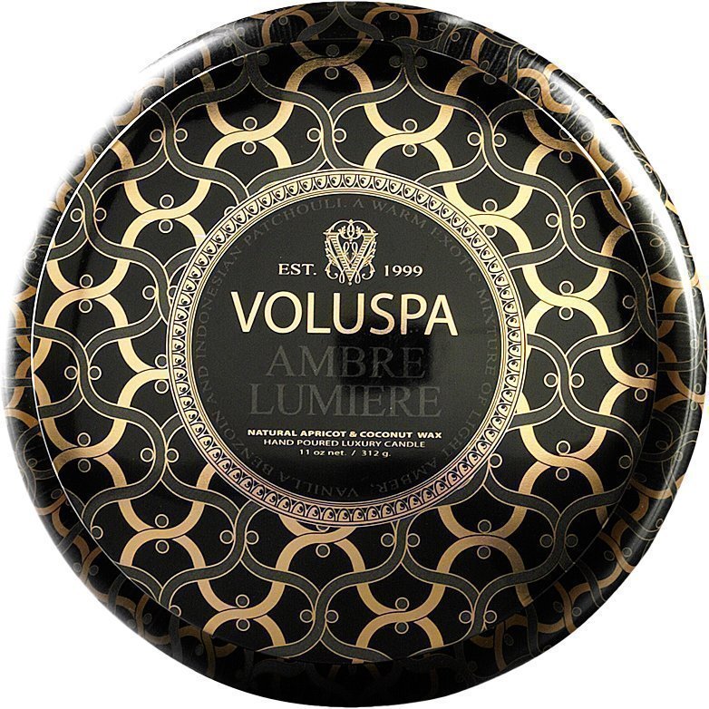 Voluspa Ambre LumiereWick Maison Metallo Candle 312g