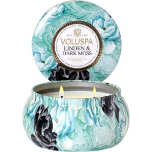 Voluspa Linden & Dark MossWick Maison Metallo Candle 312g