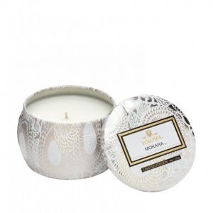 Voluspa Mokara Decorative Tin Candle Tuoksukynttilä Valkoinen