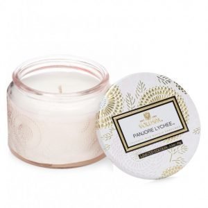 Voluspa Panjore Lychee Glass Jar Candle Tuoksukynttilä Valkoinen