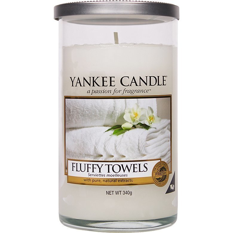 Yankee Candle Fluffy Towels Glass Pillar 340g